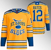 Men's St. Louis Blues #12 Kevin Hayes Yellow 2022-23 Reverse Retro Stitched Jersey,baseball caps,new era cap wholesale,wholesale hats